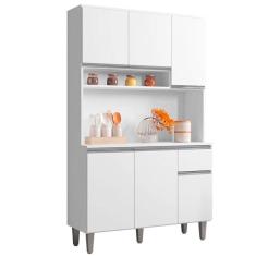 Imagem de Kit Cozinha Mara 105cm 6 Portas 1 Gaveta Branco - Bela Móveis
