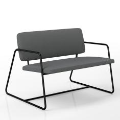 Imagem de Namoradeira Decorativa Sintra Estilo Industrial Pto/suede Cinza - M.a