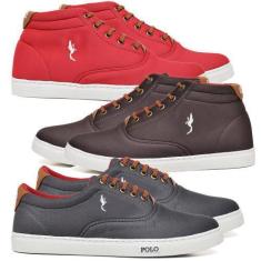 Imagem de Kit 3 Tênis Casual Masculino Confortável Dia a Dia Macio - Polo Blu, M