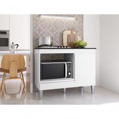 Imagem de Balcão Para Cooktop 4 E 5 Bocas E Forno Microondas Carla - Ajl Móveis
