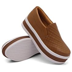 Imagem de Tênis Slip On Feminino Liso Moda Casual Calce Fácil Linha Conforto Mod
