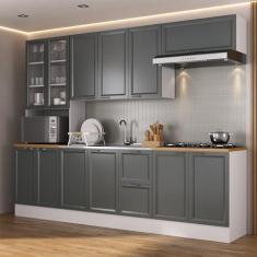 Imagem de Cozinha Compacta 5 Peças 1 Paneleiro Duplo 2 Aéreos 2 Balcões Soho Cabecasa Madeiramadeira Branco/Grafite