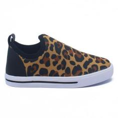 Imagem de Tênis Infantil Calce Facil Leve Confortável Facheta Estampa Marrom Onç