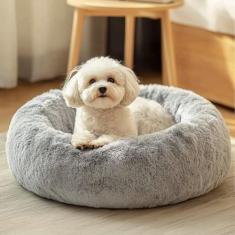 Imagem de Cama de cachorro JOLLYVOGUE Calming Donut Fluffy Plush para cães peque