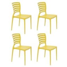 Imagem de Kit 4 Cadeiras Plástica Monobloco Sofia Sem Braço Tramontina