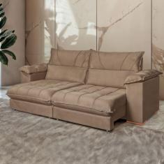 Imagem de Sofá Retrátil e Reclinável 3 Lugares 230cm Italia Bege