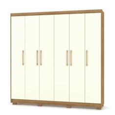 Imagem de Guarda Roupa Casal Pernambuco 6 Portas Nature Champanhe Vila Rica