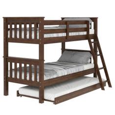 Imagem de Treliche Solteiro Juvenil Com Escada Móvel Joy P05 Castanho Acetinado