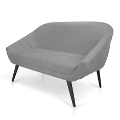 Imagem de Namoradeira Giovana 02 Lugares Suede de Ferro Cinza