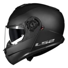 Imagem de Capacete Escamoteável Ls2 Strobe Ii Ff908 Monocolor Fosco, Preto Fosco