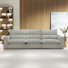 Imagem de Sofá 5 Lugares Martinho Retrátil 20587 Boucle Gelo - Celflex