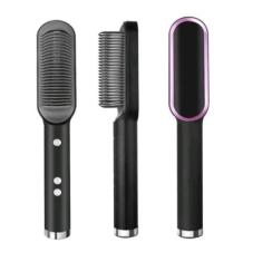 Imagem de Escova Alisadora Secadora De Cabelo - Alisa, Hidrata, Seca, Pente Anti