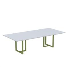 Imagem de Mesa de Reunião Retangular 200x90cm Mr2000p25tub Cinza/Verde Miró