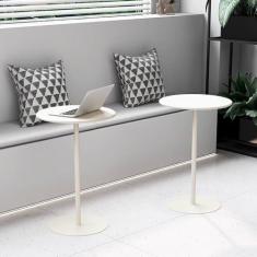 Imagem de Mesa de bar redonda de bistrô, mesas de canto modernas com base de metal resistente, mesa alta de café para casa, escritório, quarto, restaurante