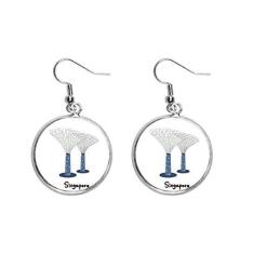 Imagem de Brincos femininos pendentes de prata Singapore Gardens By the Bay