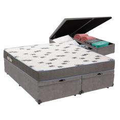 Imagem de Cama Box Queen com Bau Ortobom D33 Light Cinza