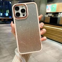 Imagem de Revestimento brilhante brilhante Bling Clear 2 em 1 capa de telefone de borda macia para iphone 14 13 12 11 Pro Max Plus capa traseira acrílica fosca, rosa, para iphone 12Pro