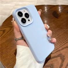 Imagem de Capa de silicone líquido para iphone 15 14 13 12 11 pro max capa traseira macia para 14 15 plus casos bonitos acessórios, azul claro, para iphone 13 pro