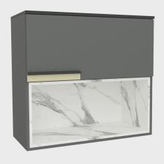 Imagem de Armário Aéreo 80cm 1 Porta Basculante 1 Nicho Cozinha Flórida