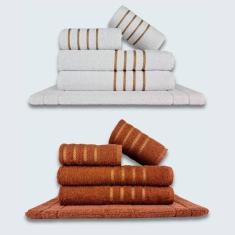 Imagem de Jogo De Toalhas10Pçs Coleção Dubai100% Algodão Branco+marrom