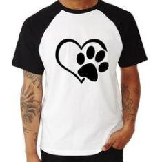 Imagem de Camiseta Raglan Coração Patinha - Foca Na Moda