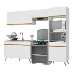 Imagem de Armário De Cozinha Compacta 252cm V3749 Branco Dourado