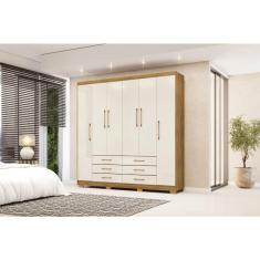 Imagem de Guarda Roupa Canadá 6 Portas e 6 Gavetas - Cor Nature / Champanhe - Vila Rica