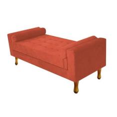 Imagem de Recamier Baú Félix Solteiro 90cm Suede Terracota - Doce Sonho Móveis