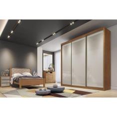 Imagem de Guarda Roupa Casal 3 Portas De Correr E 8 Gavetas Diamond-londres Cumaru-fendi