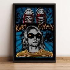 Imagem de Quadro decorativo A4 Kurt Cobain Nirvana Vocalista