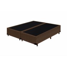 Imagem de Cama Box Casal Bipartido Nk Camas Suede Marrom 40X138x188