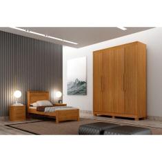 Imagem de Guarda Roupa Solteiro 4 Portas 2 Gavetas - Canadá-Cinamomo - Leifer Móveis