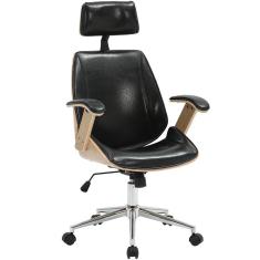 Imagem de Cadeira Para Escritório Presidente Giratória Office Natural Polaris Corano R01 Preto - Lyam Decor