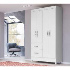 Imagem de Guarda Roupa Roupeiro Solteiro Madri Branco Flex Moval