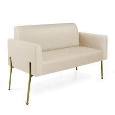 Imagem de Sofá Namoradeira 2 Lugares Pé de Ferro Dourado Marisa Corino Bege D03 - D`Rossi