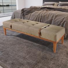 Imagem de Recamier em Linho 150cm com Cinto em Couro Yarin Bege