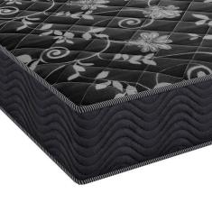 Imagem de Cama Box Casal 138 Matelassê Onda Preto Com Colchão Lisboa Espuma D28
