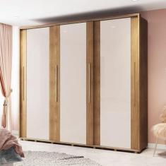 Imagem de Guarda-roupa 3 Portas de Correr Sevilha Freijó/Off White