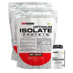 Imagem de Kit 2x Optimum Isolate Whey Protein 900g + Power Creatina 100g - Bodybuilders Sabor Chocolate
