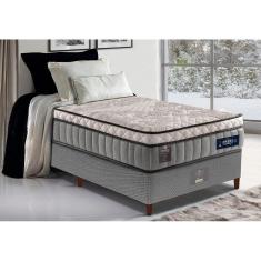 Imagem de Cama Box Solteiro Colchão Euro Pillow + Box 88x188x70 Molas Ensacadas Cama Inbox Frost Thermogel