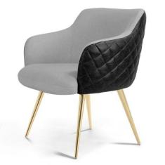 Imagem de Poltrona Decorativa Jade Pés Alumínio Metalizado C-315 Corano Tressê L
