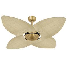 Imagem de Ventilador De Teto Office Dunamis Dourado Rattan 220V - Volare