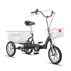 Imagem de Triciclo adulto bicicleta de velocidade única de 35,5 cm com cesta de compras bicicleta cruiser de 3/4 rodas para recreação, compras, piqueniques, exercício, ciclismo, pedalada