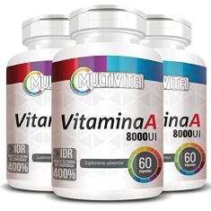 Imagem de Kit 3X Vitamina A 8.000 UI 60 cápsulas - Multivita