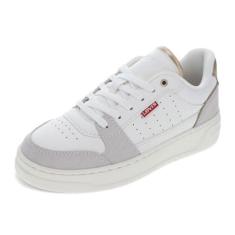 Imagem de Levi's Tênis feminino Amelia Lo, Inverno branco/natural/dourado, 38