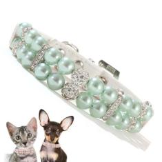 Imagem de Coleiras de pérolas para cães, colar luxuoso de strass com contas de cristal extravagante para cães pequenos, médios, fêmeas e gatos, joia de diamante para animais de estimação para festa de