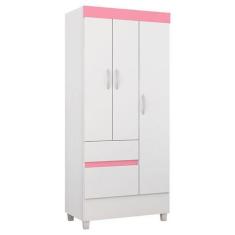 Imagem de Guarda Roupa Infantil Wind Branco Rosa Flex  Demóbile - Demobile