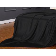 Imagem de Lençol Superior Avulso Casal King Cetim Seda Preto Brilho - Confecções