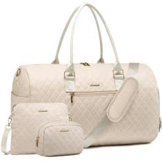 Imagem de LOVEVOOK Bolsa de viagem, bolsa de fim de semana para mulheres com bolsa de higiene pessoal, bolsa de transporte noturna com compartimento para sapatos, bolsa de ginástica com bolso molhado, bolsas