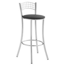 Imagem de Banqueta Alta em Aço para Cozinha com Encosto Cromado